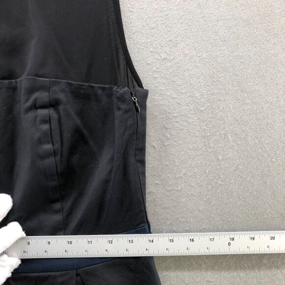 Mango Sleeveless Mini Dress Size 6 Black Navy Pleated A-Line Mesh Chest Formal - Picture 10 of 11